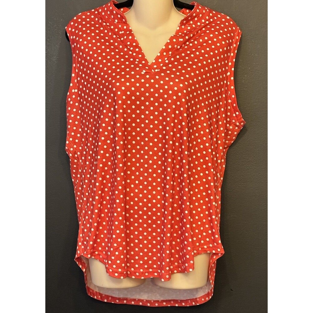 Halife Polka Dot Sleeveless Blouse Red White Disney Minnie Size XXL 2XL C3